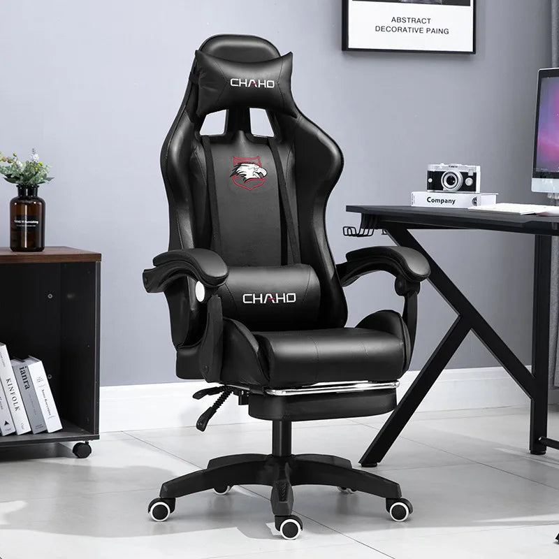 2025 New Computer Chair Green Gaming Chair PU Leather Office Swivel Chair Lift Bedroom Furniture Fashion Sillas Gamer Chair