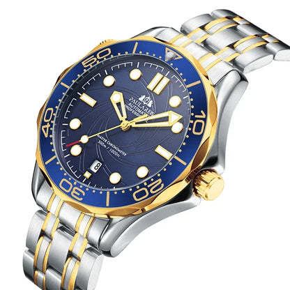 Automatic Mens Watch Mechanical Self Wind Movement Stainless Steel Casual Yellow Gold Silver Blue Master Wave Fashion Watches