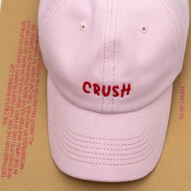 Unisex hímzett „crush” baseball sapka, fekete, hímzett kezdőbetűkkel, „dad hat”, 100% pamut, négy évszakra alkalmas baseball sapka