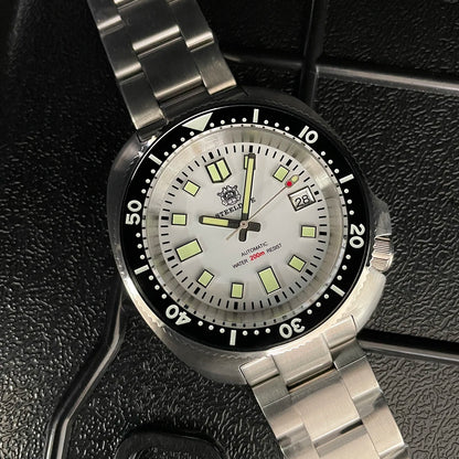STEELDIVE New Arrival 44mm SD1974 Orange Dial Ceramic Bezel Super Luminous 200m NH35 Automatic Dive Watch with Milled Clasp