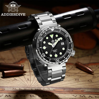 ADDIESDIVE Man Diving Watch 300M Waterproof C3 Super Luminous Sapphire Glass Calendar Automatic Mechanical Watches Reloj hombre