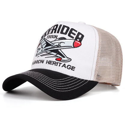 Fashion Unisex Embroidered Sun Hat - Breathable UV Protection Cap for Outdoor Sports & Travel