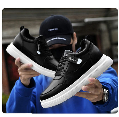 Adidași pentru bărbați cu talpă înălțătoare, pantofi cu talpă înălțătoare, talpă interioară pentru creșterea înălțimii cu 7-8 cm, pantofi cu toc înalt, pantofi sport din piele naturală