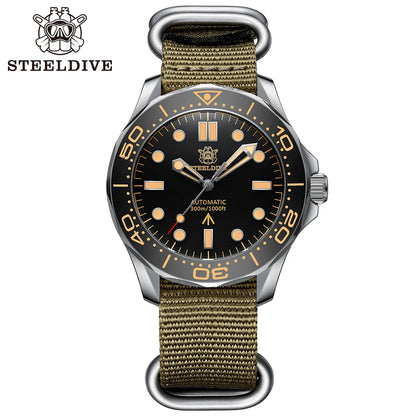 STEELDIVE SD1957 Steel Bracelet 42MM Vintage Ceramic Bezel 200M NH35 Luminous Sapphire Glass Automatic Men Dive Watch