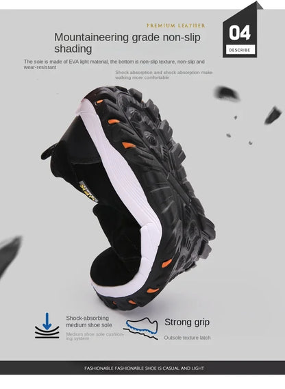 2023 New Outdoor Hiking Camping Light Running Jogging Casual Sports Men's Shoes Non-slip Loafers Hiking Shoes Large Size 38-50