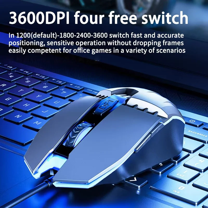 HP M1 kabelgebundene Gaming-Maus, weiß beleuchtet, E-Sports-Maus, USB, für Gaming, Büro, Desktop und Laptop