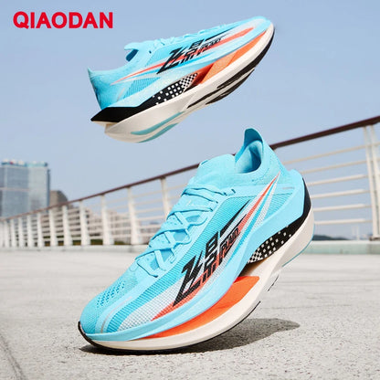 QIAODAN Feiying Plaid 3 Chaussures de course pour homme à semelle en carbone, baskets de marathon, chaussures de sport à amorti rebondissant QDB023262290