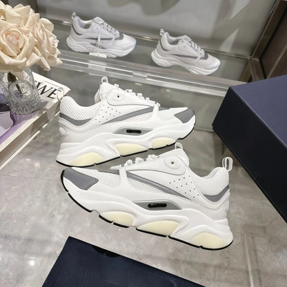 Men's Sport Shoes High Version B22 Cowhide Lightweight Breathable Mesh Contrast Color Laces Reflective Comfortable Unisex