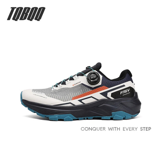 Zapatillas de running para hombre con hebilla giratoria, malla transpirable y diseño ligero; deportivas impermeables para gimnasio, entrenamiento y uso casual