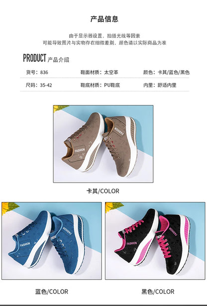 Women Outdoor Thick Bottom Swinging Casual Shoes Fashion Platform Large 42 Flat Bottom Walking Sports Shoes Walking and Running