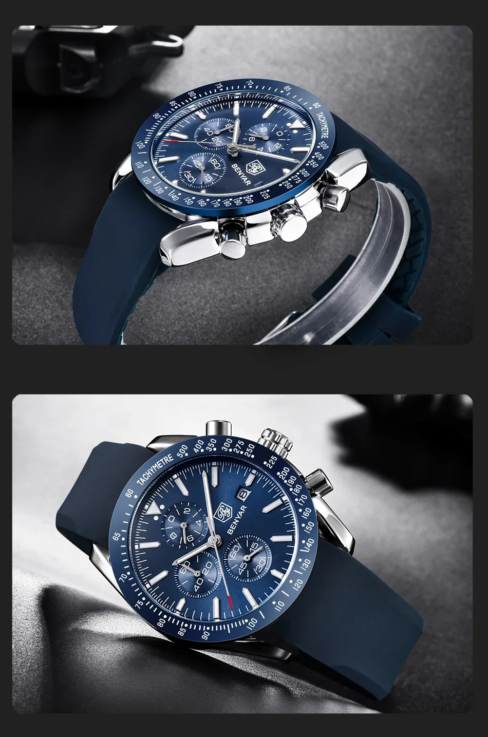 Ceas pentru bărbați BENYAR 5140, ceas sport casual, ceas de lux cu cuarț rezistent la apă, cronograf militar de marcă de lux.