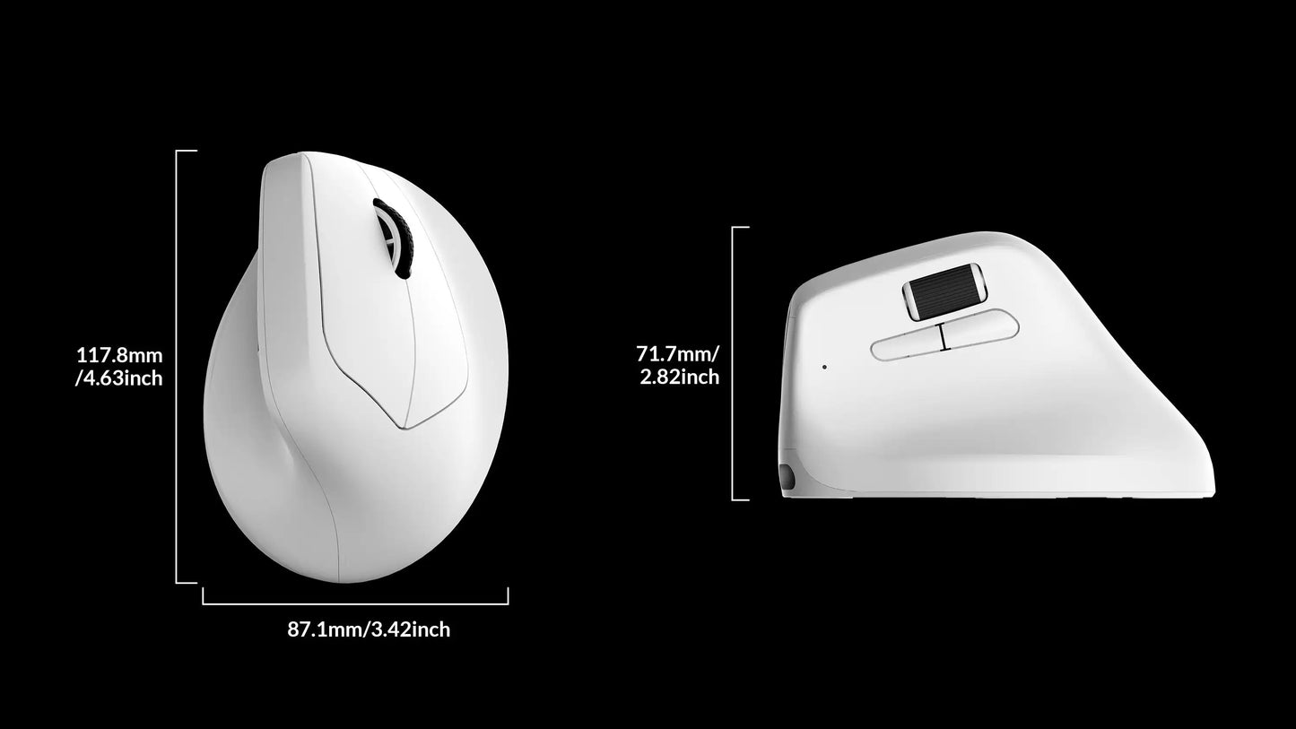 Ratón ergonómico inalámbrico Keychron M5 óptico con tasa de sondeo 8K, 2.4GHz y Bluetooth, Type-C, sensor 3950