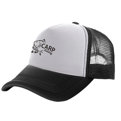 Pánske trucker čiapky s potlačou „Carp Fish“ – vtipné rybárske čiapky, baseballové čiapky, štýlové letné unisex čiapky zo sieťoviny MZ-169