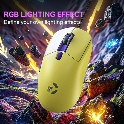 Langallinen pelihiiri, 6 DPI-tasoa, säädettävissä jopa 12800DPI:hin, Instant A825 -siru, RGB-makro-ohjelmointi, ergonominen muotoilu, universaali hiiri