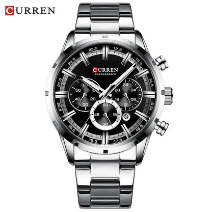 CURREN Top Brand Luxury Military Leather Wrist Watch Casual Sport Watches for Men Blue Man Clock Fashion Chronograph Wristwatch