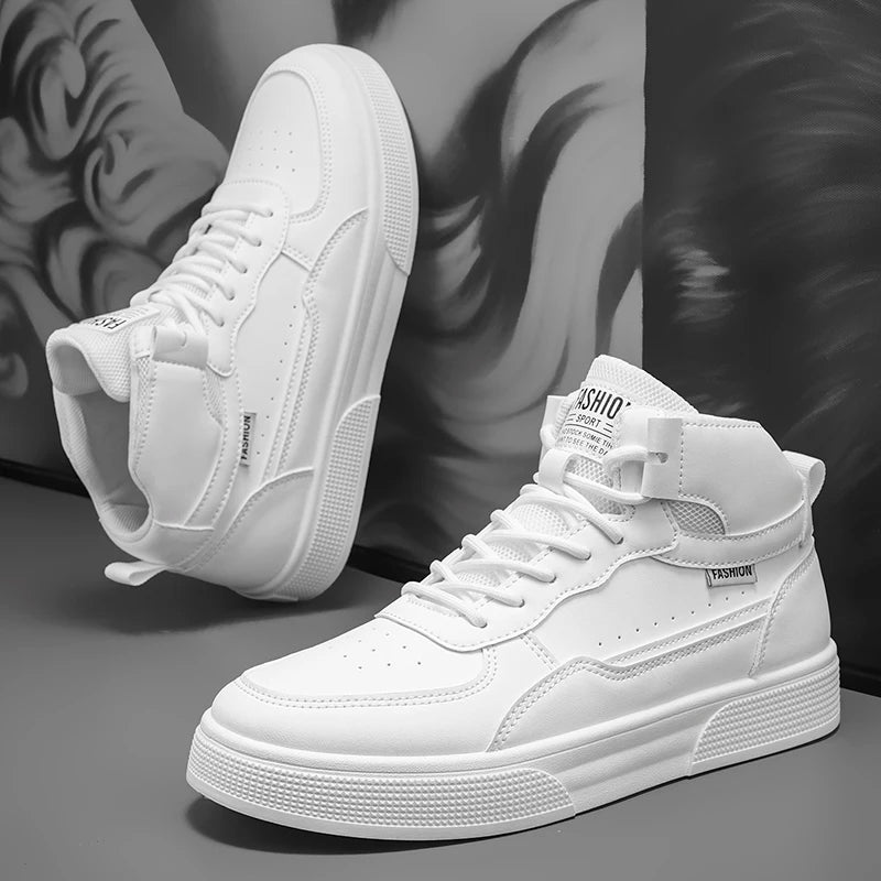 Breathable men's casual shoes, skate shoes, mid-top men's shoes, breathable and versatile sports shoes, suitable for wearing all
