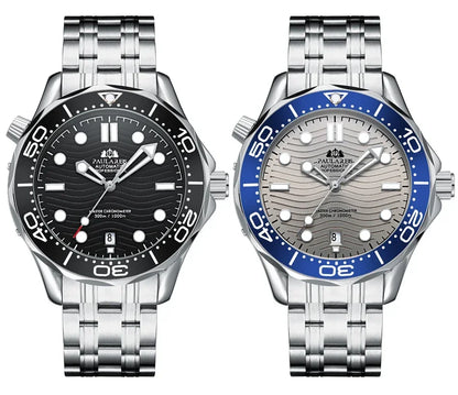 Automatic Mens Watch Mechanical Self Wind Movement Stainless Steel Casual Yellow Gold Silver Blue Master Wave Fashion Watches