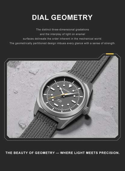 CADISEN TI-7 Autodyne Titanium steel Automatic Mechanical Canvas Wristwatch MIYOTA 8215 Luminous Sapphire Waterproof Man Watches