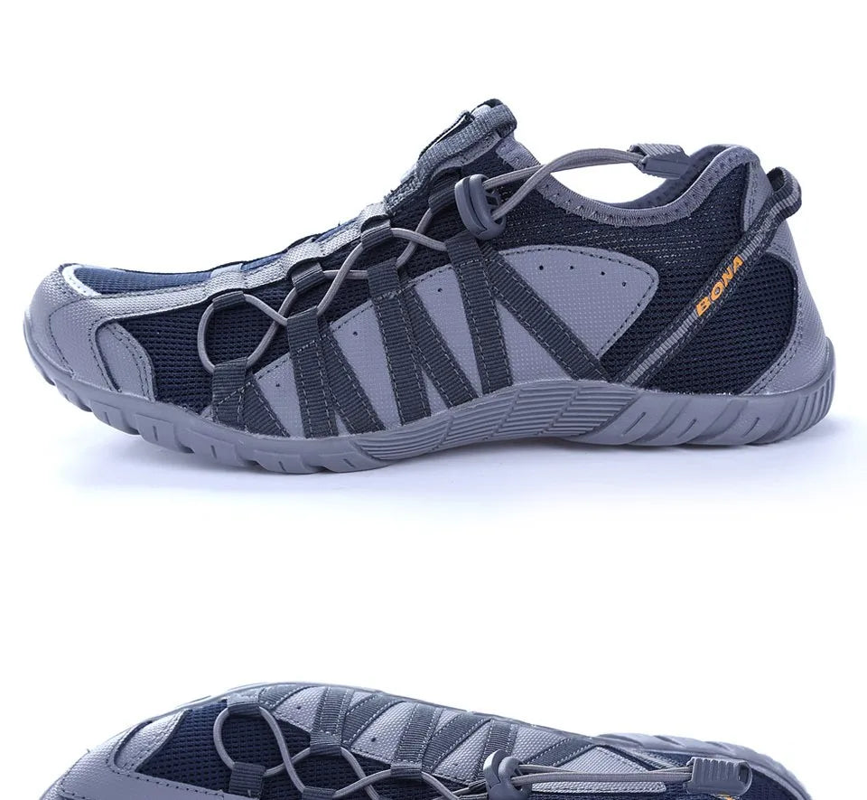 BONA New Popular Style Men's Running Shoes Lace-Up Athletic Outdoor Walking Jogging Sneakers Comfortable