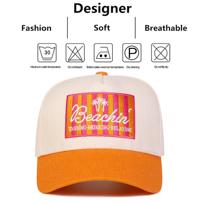 Unisex BEACHIN Κασκέτα μπέιζμπολ με κεντημένα γράμματα Άνοιξη Φθινόπωρο Υπαίθρια Ρυθμιζόμενα Κασκέτα για καθημερινή χρήση Κασκέτα αντηλιακή Αθλητική κασκέτα