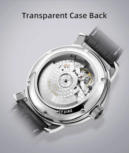 2025 New Seagull Men's Watch Automatic Mechanical Wristwatch Multi-Function Hollow Flywheel Business Simple Watch D819.622