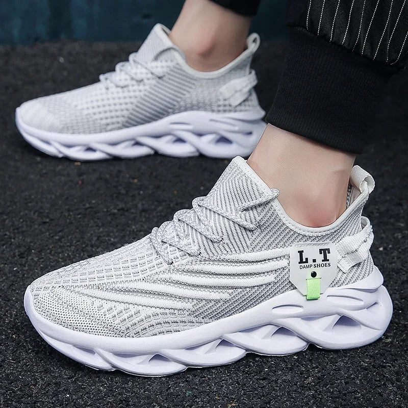 YRZL løbesko til mænd, sorte joggingsko, casual sneakers til udendørs brug, åndbart mesh, let stødabsorbering, sorte tennissko til kvinder