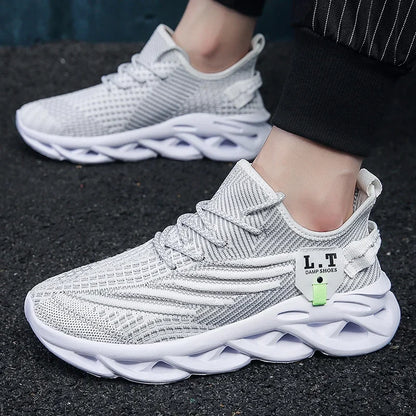 YRZL løbesko til mænd, sorte joggingsko, casual sneakers til udendørs brug, åndbart mesh, let stødabsorbering, sorte tennissko til kvinder