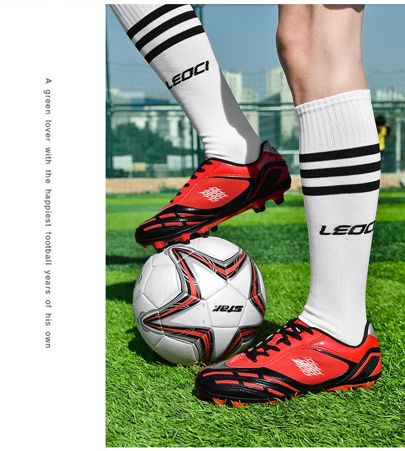 Soccer Shoes Men Turf Football Boots Fashion Firm Ground Studs Anti-Slip Boy Sneakers Original Outdoor Field Training Trainers