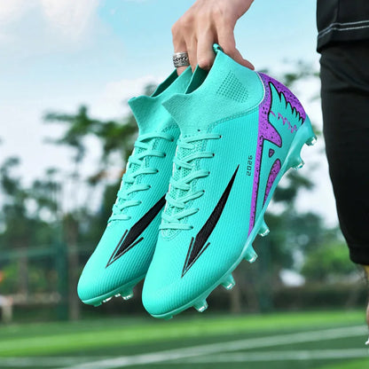 Nouvelles chaussures de football pour hommes, chaussures de soccer de haute qualité pour l'extérieur, chaussures de sport ultralégères pour l'intérieur, chaussures de sport antidérapantes à cheville haute, chaussures d