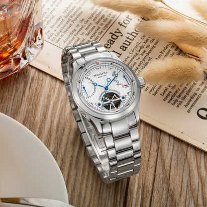Seagull Flywheel Series Men's Watch Xidong Mechanical Watch 316L Precision Steel Band 39mm Business Watch Relojes Para Hombres