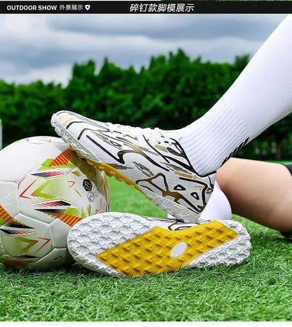 Neue Herren-Fußballschuhe TF Sport Trainings-Soccer-Schuhe, weich, ultraleicht, atmungsaktiv, professionelle Unisex-Sneaker, Rasen-Stollenschuhe für Matches