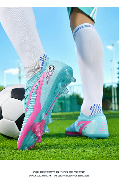 New Men Soccer Shoes Outdoor Sport Boys Football Boots Breathable Match Comfortable Long Spikes Training Cleats Adult Non Slip