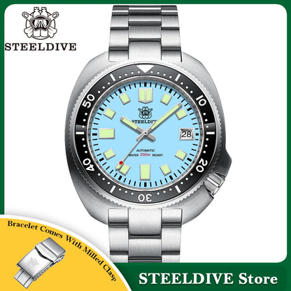 STEELDIVE New Arrival 44mm SD1974 Orange Dial Ceramic Bezel Super Luminous 200m NH35 Automatic Dive Watch with Milled Clasp