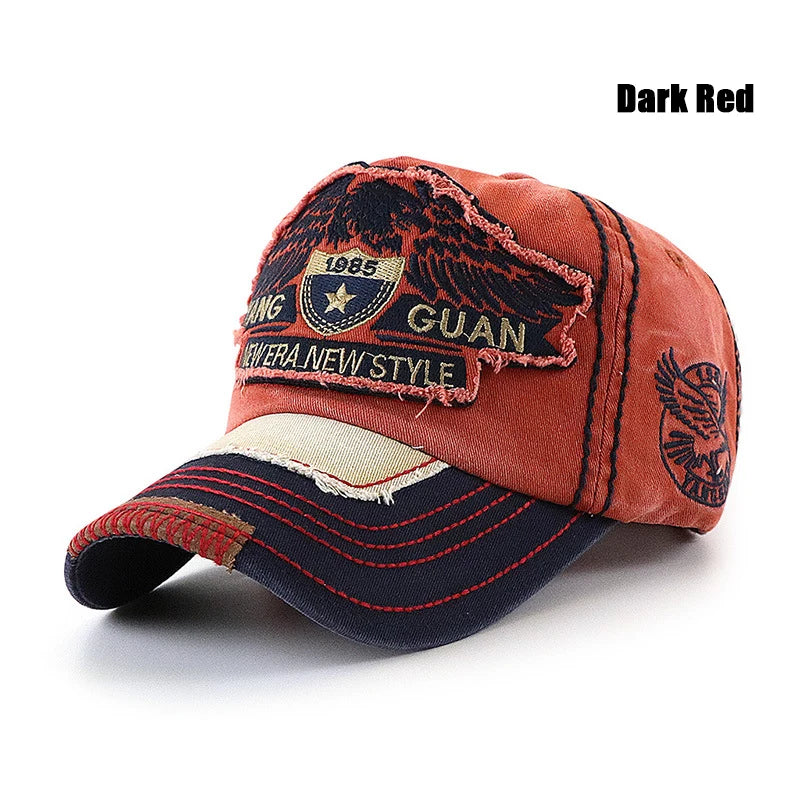 Eagle Soars In The Sky And Flies Freely Eagle Embroidered Large Head Baseball Cap With 3 Wizes To Choose From