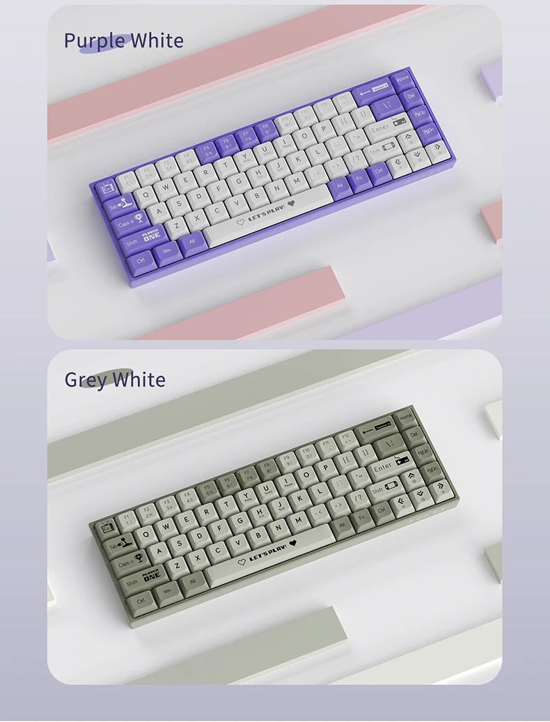 AJAZZ AK680 65% Wireless Mechanical Keyboard ABS Keycap Hot Swap Gamer Keyboard Custom Gasket Gaming Accessories for Pc Laptop