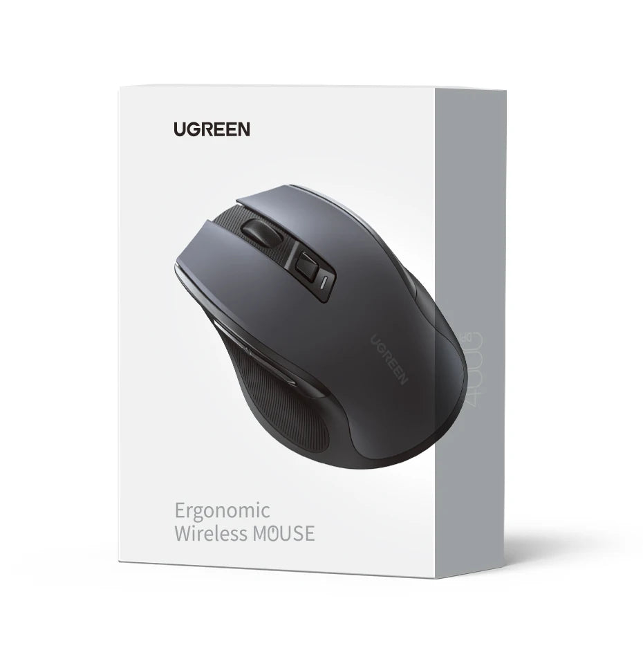 UGREEN Wireless Mouse Ergonomic Mouse 2.4GHz 4000 DPI Silent 6 Buttons For MacBook Tablet Laptop PC Mute Mice Quiet 2.4G Mouse