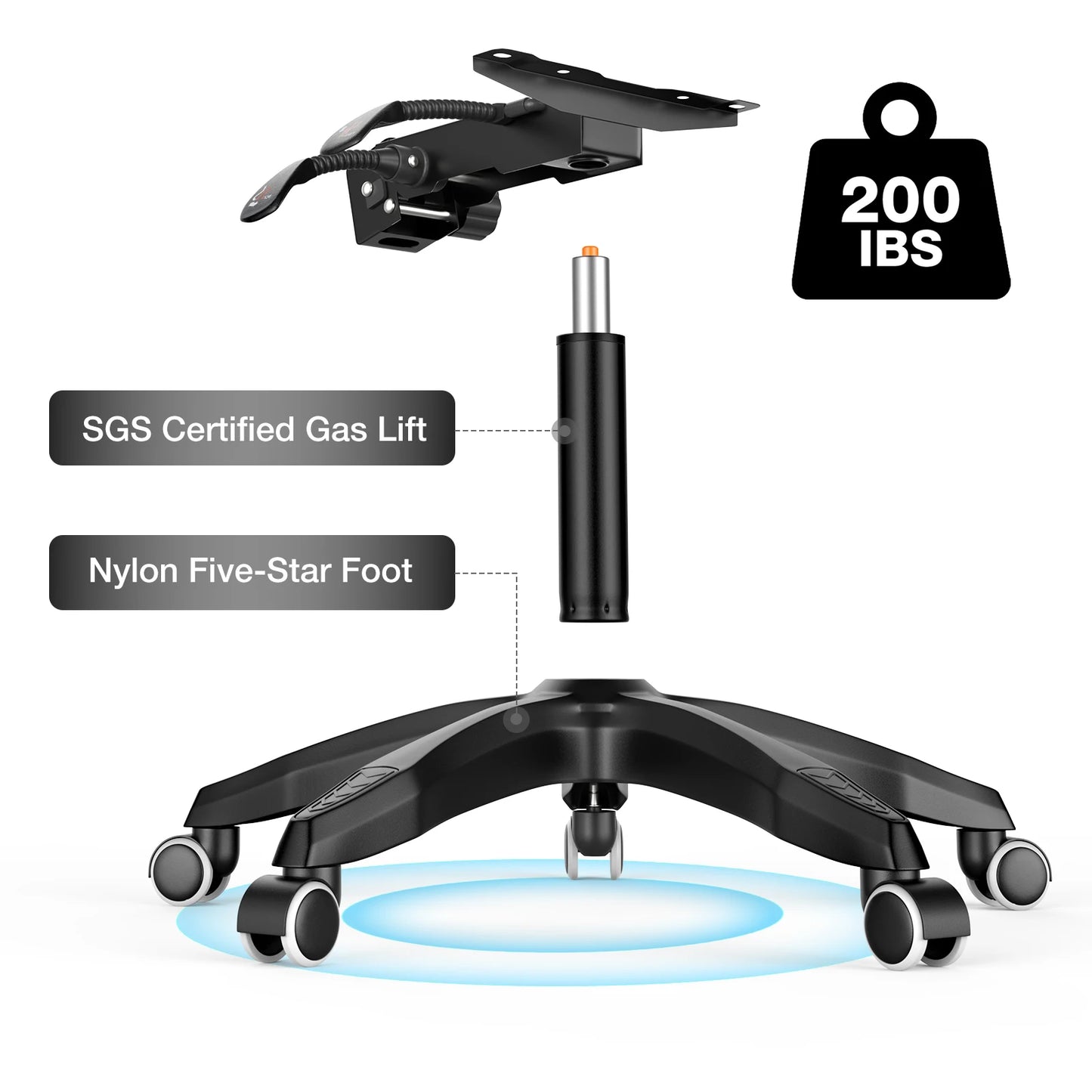 400Lbs Load Gaming Chair with Massage Ergonomic Computer Chair Footrest and Lumbar Support Reclining PC Chair Adjust Armrest