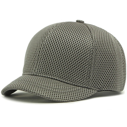 HT4828 5 cm Baseballkappe mit kurzer Krempe für Herren, 6-Panel-Baseballkappe, atmungsaktive Mesh-Trucker-Cap, Herren und Damen, einfarbig, schlichte Snapback-Cap