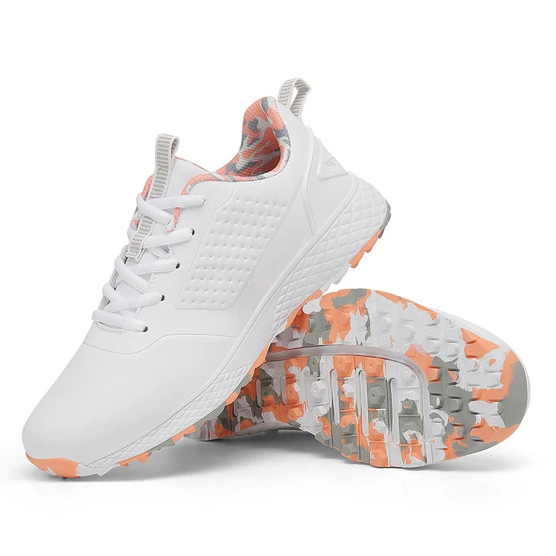 LiXingMing Damen-Golfschuhe in Pink, professionelle Golfer-Sportsneaker für Herren, rutschfeste spikelose Golf-Turf- und Walking-Schuhe