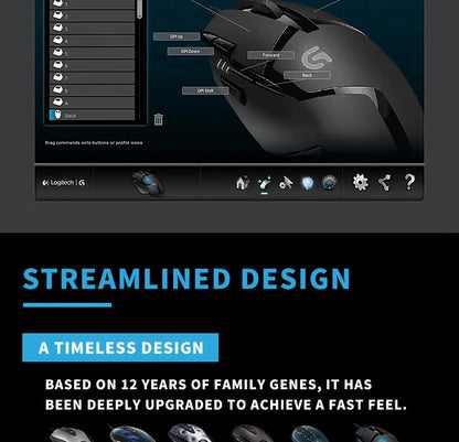 Logitech (G) G402 ratón gaming con cable para e-sports, ratón mecánico con programación de macros, CSGO, Eating Chicken, competitivo para ordenador