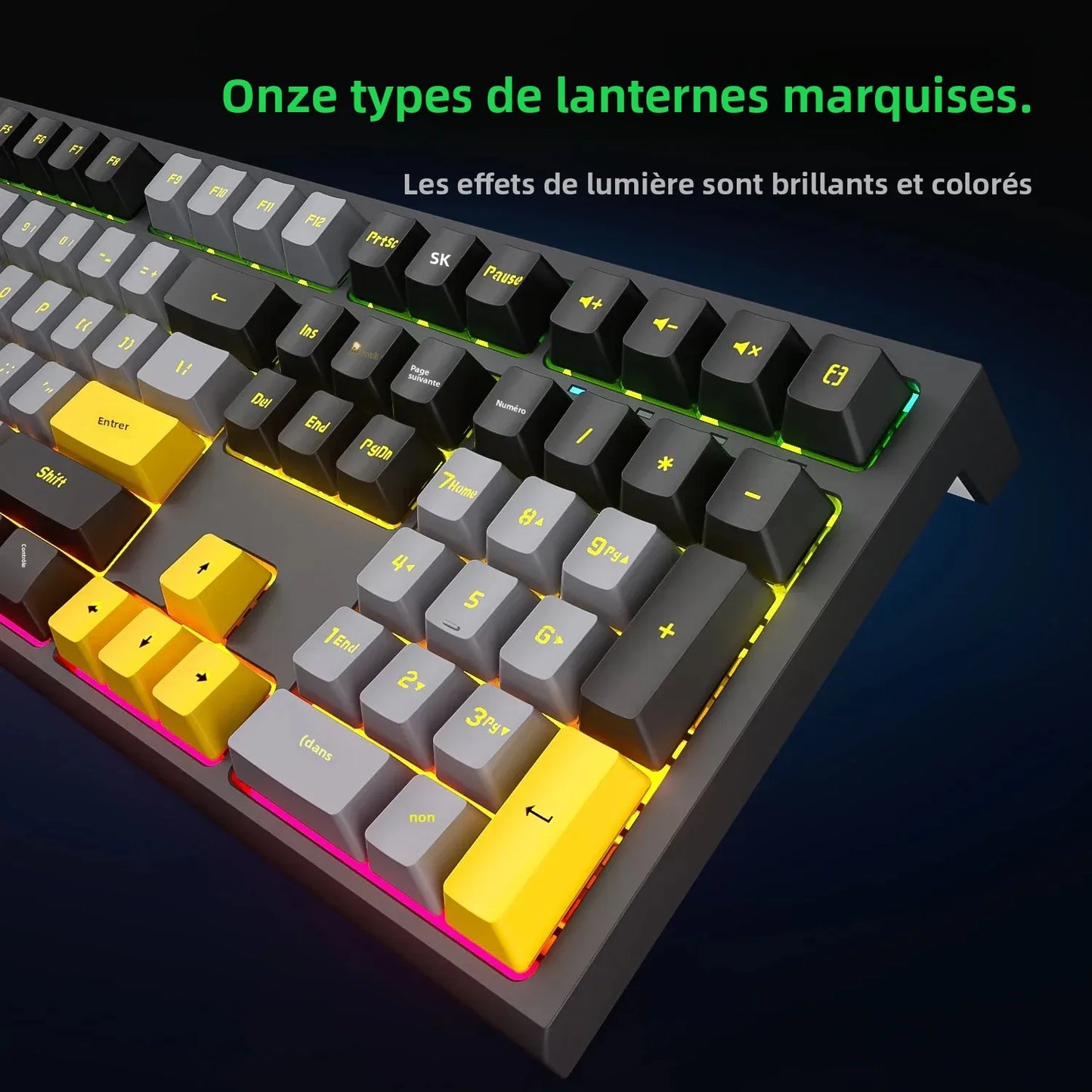 108-key Wired Mechanical Gaming Keyboard with RGB Backlit | Gaming Chip | Low Latency | Anti-Ghosting | for PC Win/Mac Gamers