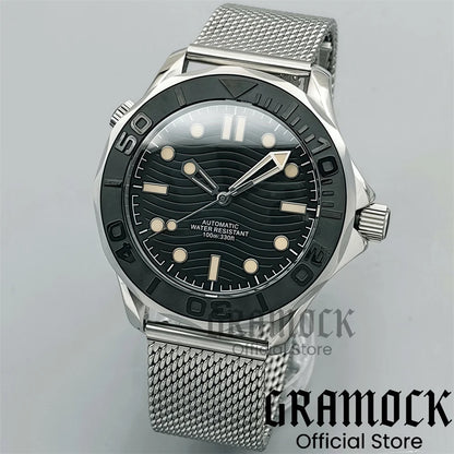 Gramock New 007 NTTD Wristwatch 41mm Men Mechanical Watch Automatic Watch Domed Sapphire Glass Luminous Diving Steel NH35/PT5000