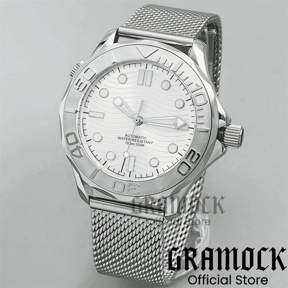 Gramock New 007 NTTD Wristwatch 41mm Men Mechanical Watch Automatic Watch Domed Sapphire Glass Luminous Diving Steel NH35/PT5000