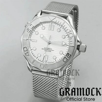 Gramock New 007 NTTD Wristwatch 41mm Men Mechanical Watch Automatic Watch Domed Sapphire Glass Luminous Diving Steel NH35/PT5000