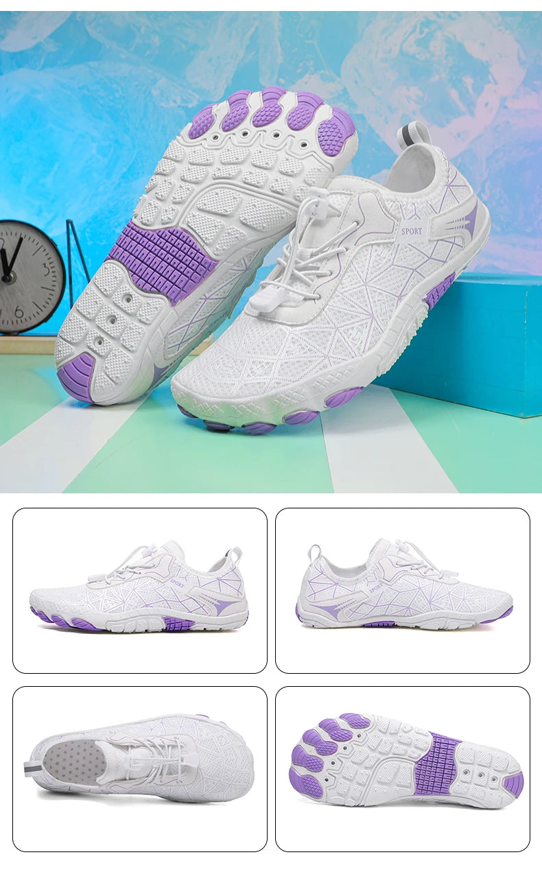 New Barefoot Wading Shoes Men Women Mesh Quick-Drying Beach Shoes Outdoor Non-Slip Swimming Shoes Unisex Water Sports Shoes