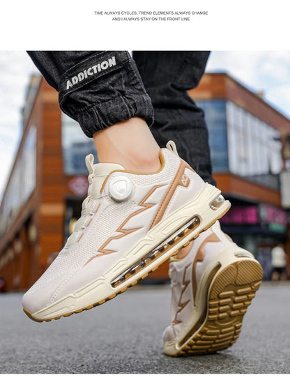 Sapatilhas de corrida para homem primavera e verão — calçado outdoor para caminhada, sapatilhas de trail resistentes ao desgaste com fecho BOA, respiráveis, estilo desportivo e casual