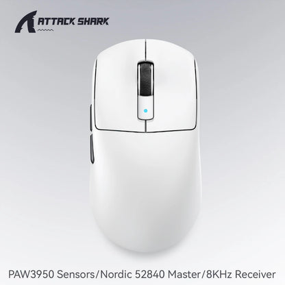 Attack Shark R6 Gaming Mouse 38g Ultra-Light, PAW3950 8K Return Rate Wireless, Nordic 52840, 24000DPI, Tri-Mode