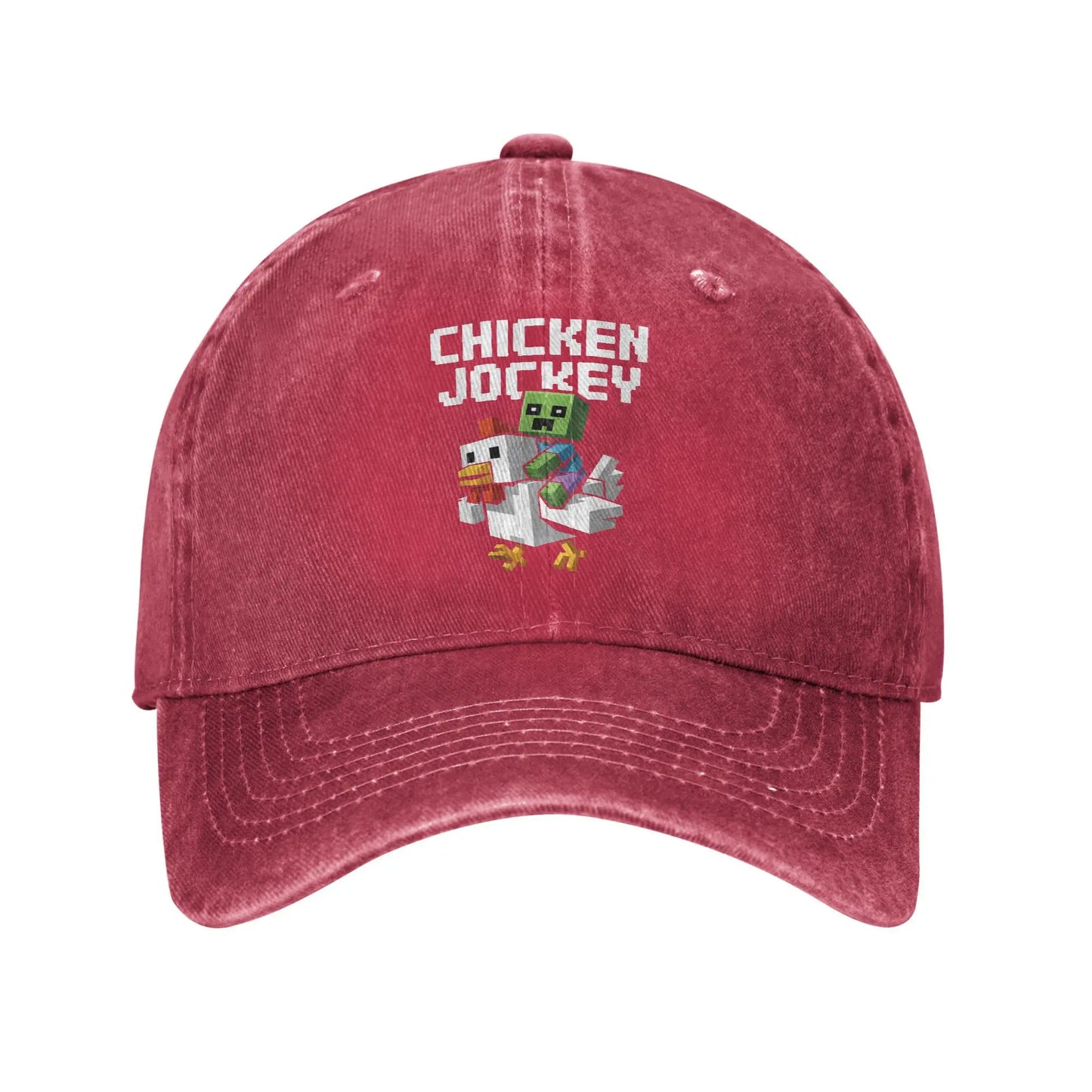 Chicken Jockey Zombie Pixel Art Zombie 2025 Movie Wear Baseball Caps Men Women Hats Cap Adjustable Trucker Hats Snapback Cap