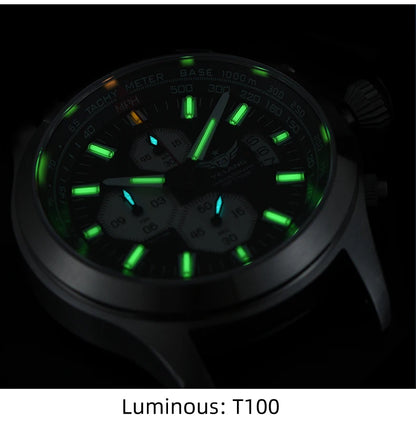 Zegarek kwarcowy męski YELANG V1029S 42mm, mechanizm Japan OS10, luminescencja T100, wodoodporność 100M, sportowy styl militarny, szafir