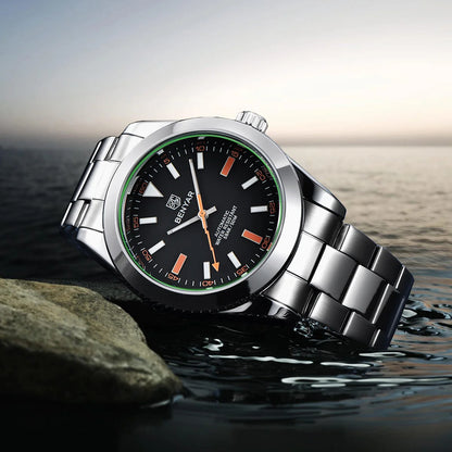 BENYAR – Nuovo orologio da uomo, marchio di lusso, orologio meccanico a carica automatica, impermeabile fino a 50 m, modello sportivo con lancette luminescenti